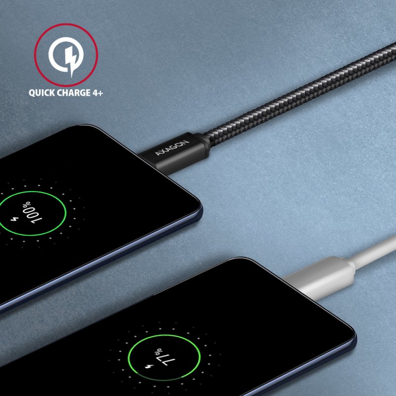 AXAGON BUCM3-CM30AB USB-C zu USB-C Kabel 3.2 Gen 1, 3 m, PD 60W, 3A, geflochten - schwarz
