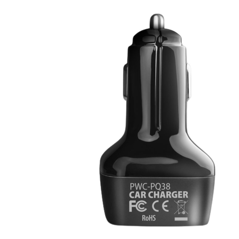 AXAGON PWC-PQ38 Auto-Ladegerät, 1x USB-A QC 3.0 + 1x USB-C PD, 38W, CL-Stecker - schwarz