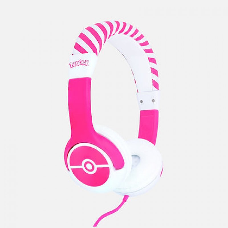 OTL Technologies Pokémon Pokéball Pink Kids Écouteurs Avec fil Arceau Jouer Rose, Blanc