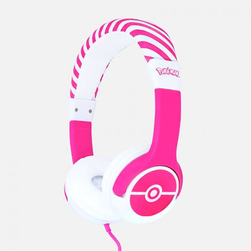 OTL Technologies Pokémon Pokéball Pink Kids Écouteurs Avec fil Arceau Jouer Rose, Blanc
