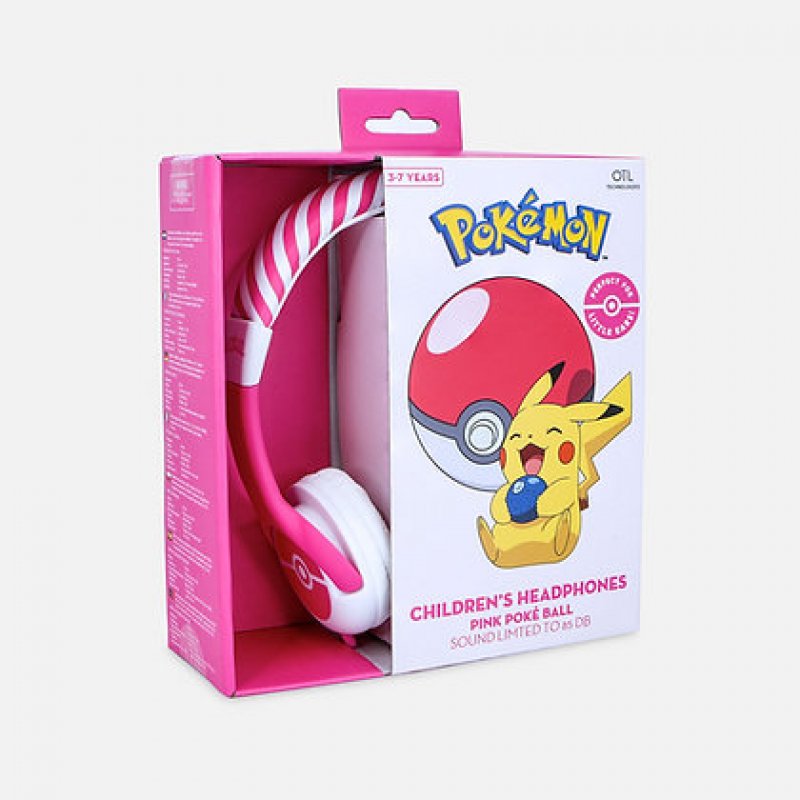 OTL Technologies Pokémon Pokéball Pink Kids Headphones Wired Head-band Gaming Pink, White