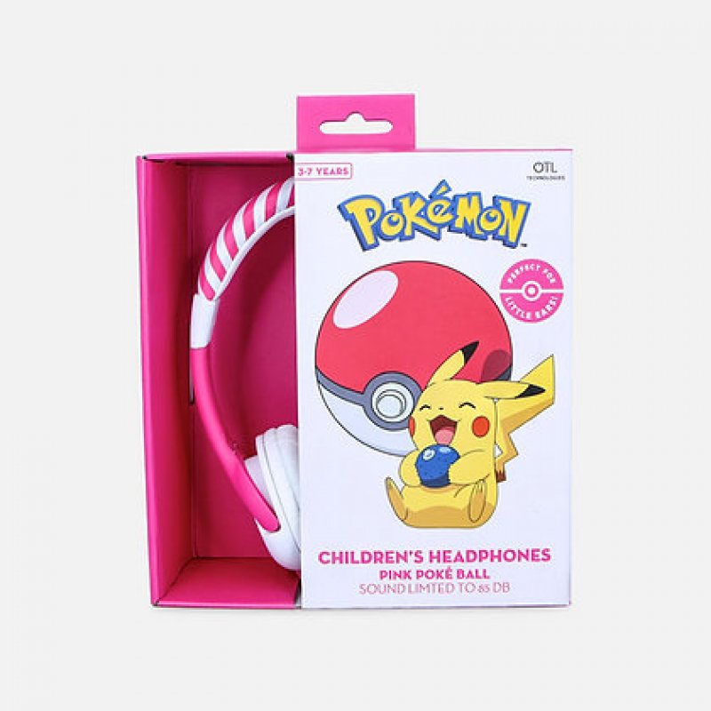 OTL Technologies Pokémon Pokéball Pink Kids Headphones Wired Head-band Gaming Pink, White