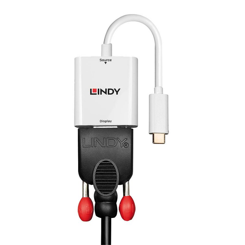 Lindy 43355 video cable adapter USB Type-C VGA (D-Sub) White