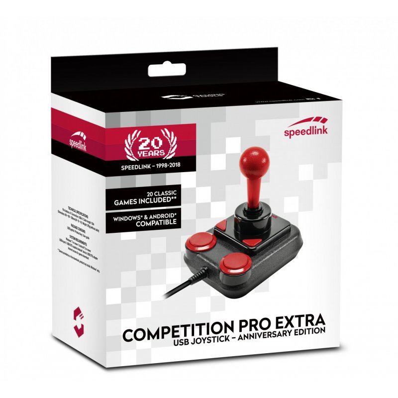 SPEEDLINK Competition Pro Extra Black, Red USB 1.1 Joystick Analogue Android, PC