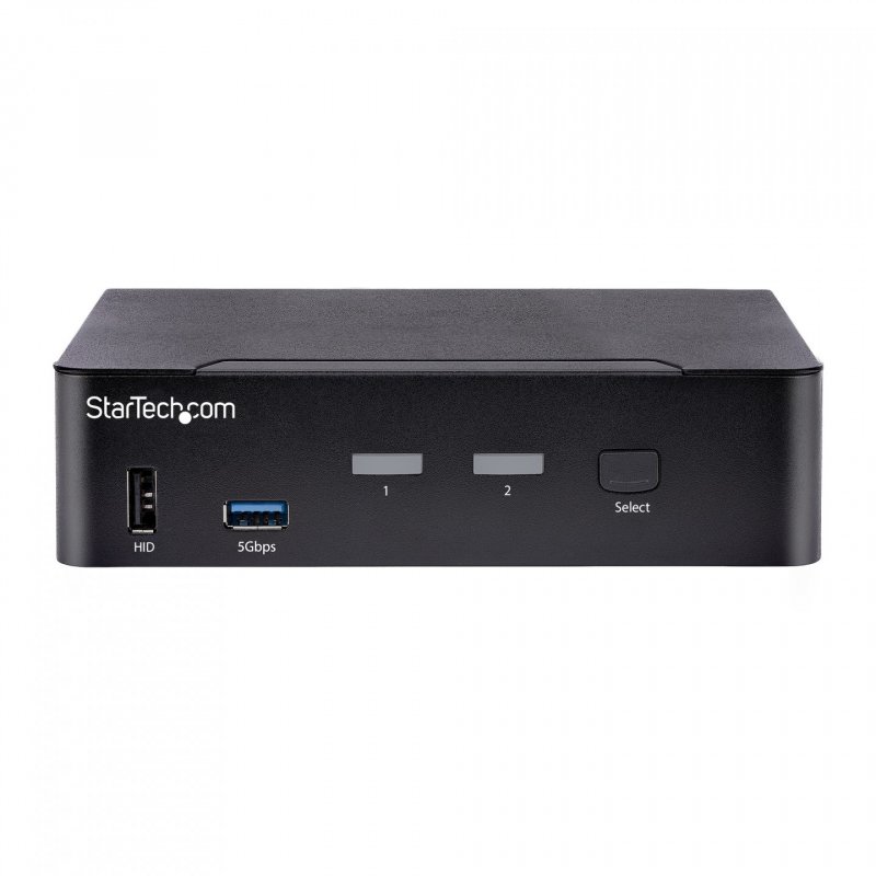 StarTech.com Switch KVM USB C - KVM DisplayPort à 2 ports Vidéo HDR UHD 4K 60Hz - Audio 3.5, Hub 5Gbps 4x USB HID et 2