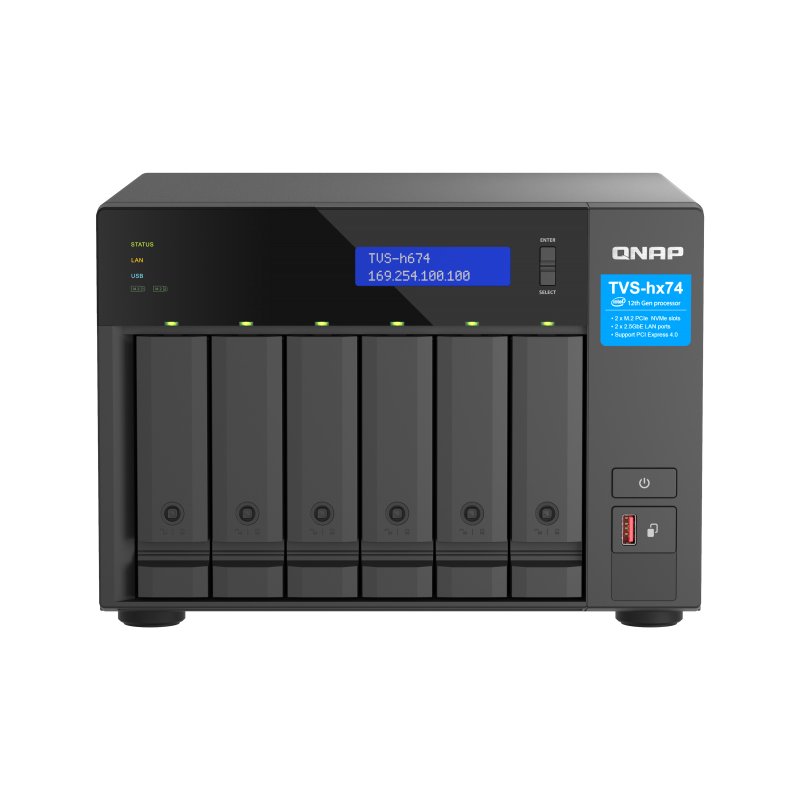 QNAP TVS-h674 NAS Tower Ethernet LAN Black i3-12100