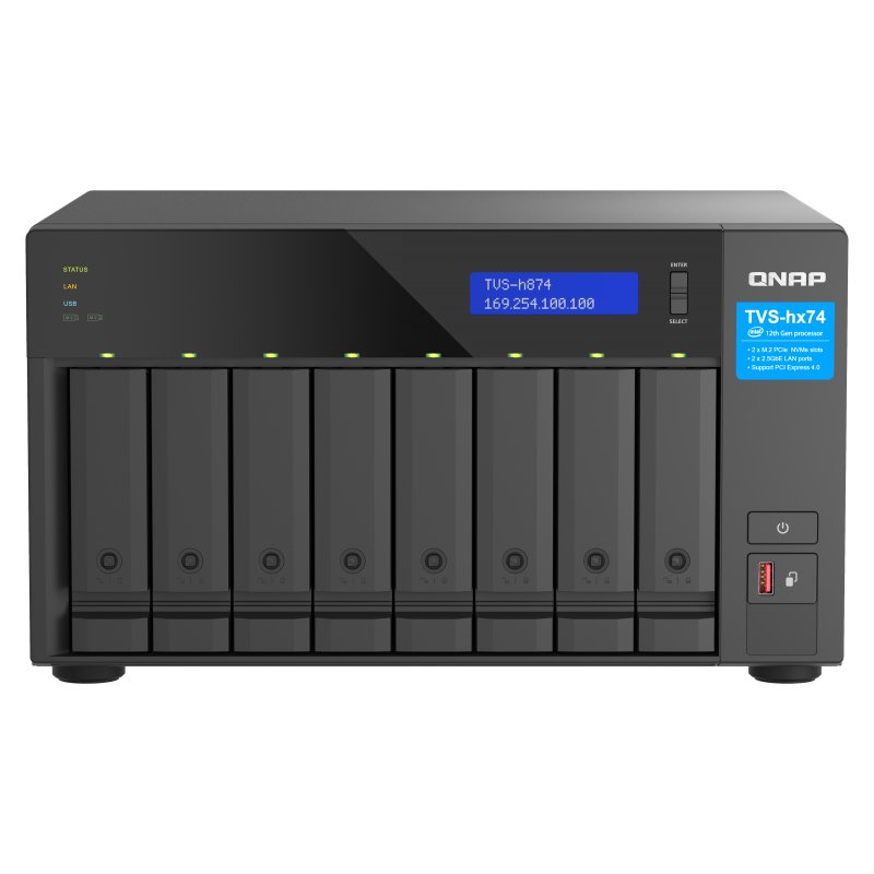 8-bay QuTS hero NAS Intel C i5-12400 6c