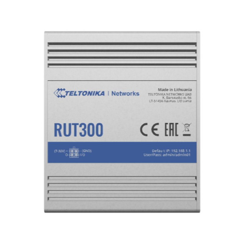 Teltonika RUT300 Routeur connecté Fast Ethernet Bleu, Métallique