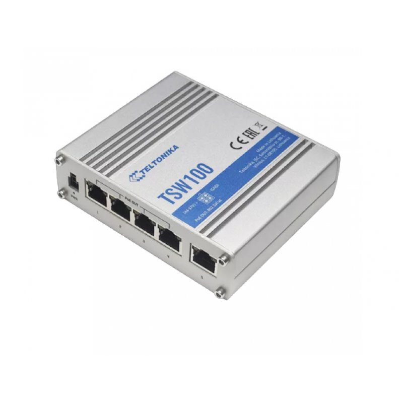 Teltonika TSW100 Industrial GSwitch 4x PoE+ (120W)