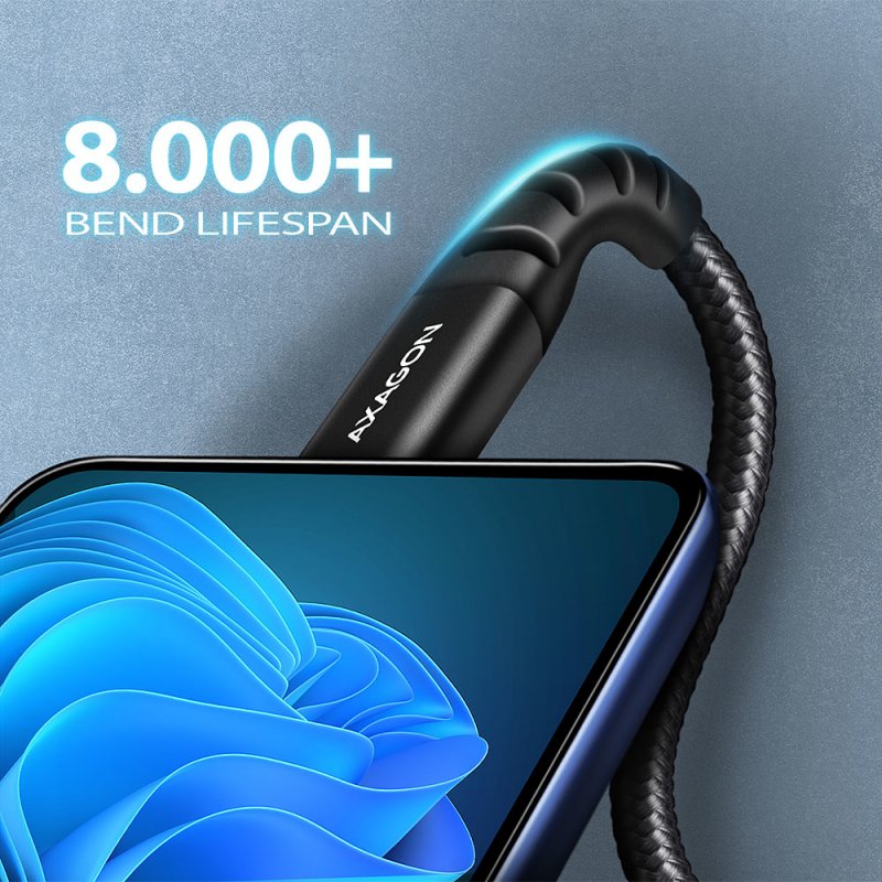 Axagon BUCM-CM20AB câble USB 2 m USB 2.0 USB C Noir