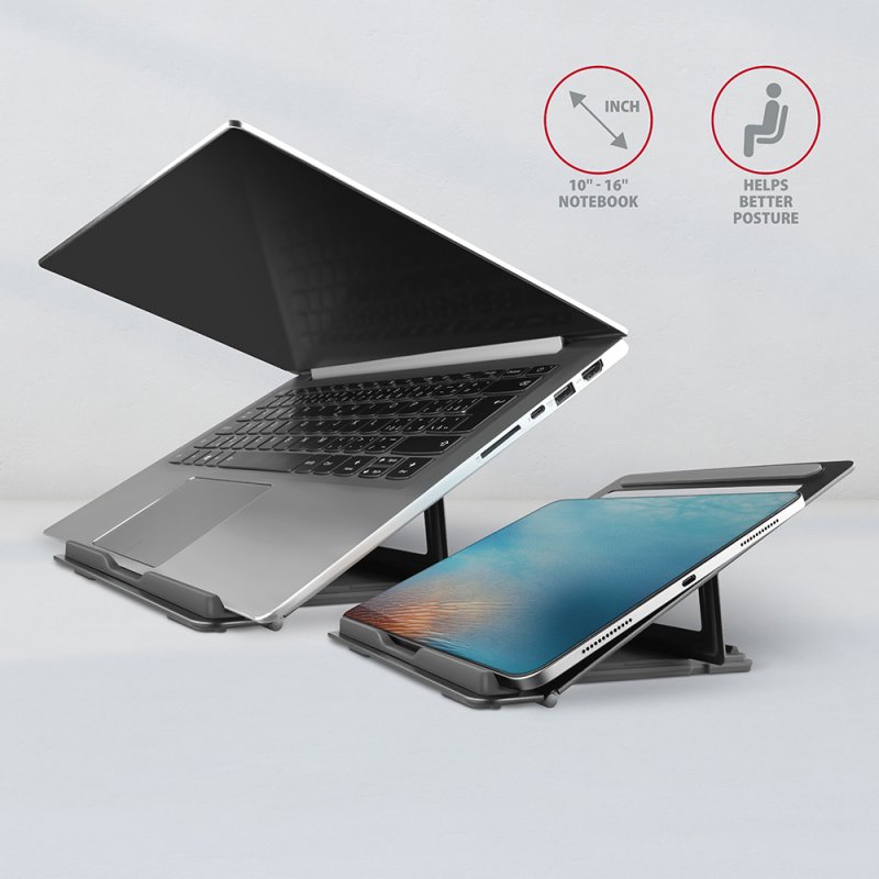 Axagon STND-L Support de livres Supports de Notebook Gris 40,6 cm (16")