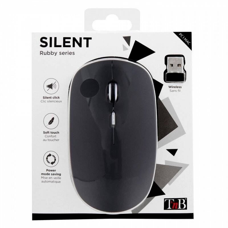 Souris sans fil T'nB Rubby Silent (Noir)