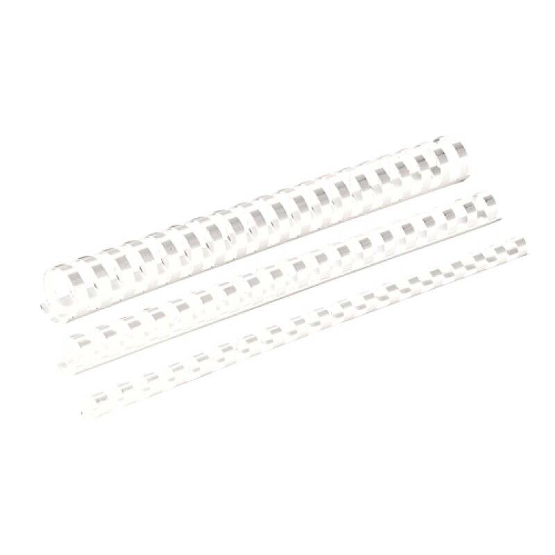 Lot de 100 Peignes à relier plastiques Fellowes Format A4 0,8 cm (Blanc)