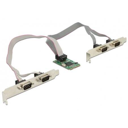 Delock Adapter Mini PCIe Karte 4 x Seriell RS-232+++