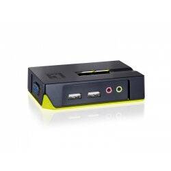 LevelOne KVM-Switch 2 PC VGA+USB+Audio Black E.