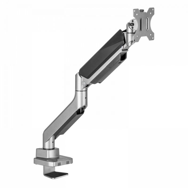 V7 DM1HDS monitor mount / stand 124.5 cm (49") Black, Silver Desk