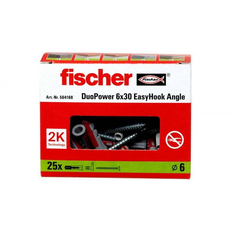 Fischer 564168 screw anchor / wall plug 25 pc(s) Screw hook & wall plug kit