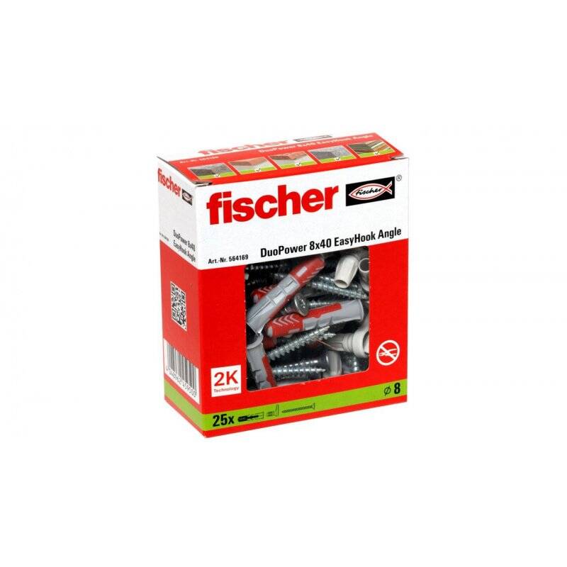 Fischer 564169 ancrage à vis et cheville murale 25 pièce(s) Kit de fiches murales et crochets