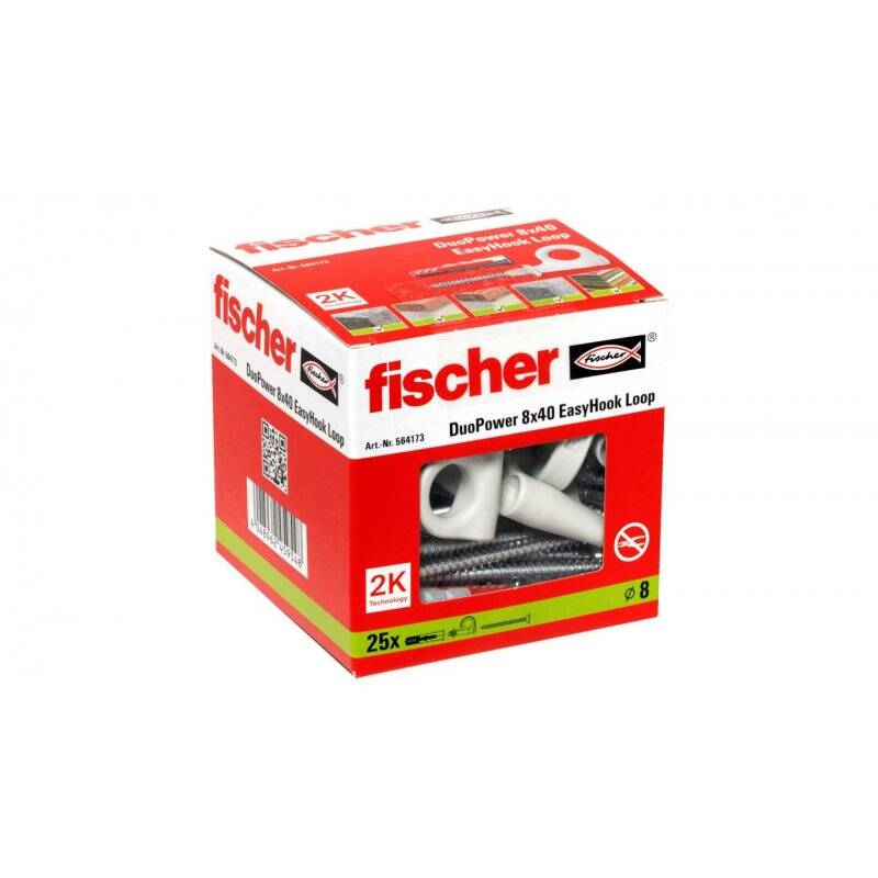 Fischer 564173 screw anchor / wall plug 25 pc(s) Screw hook & wall plug kit