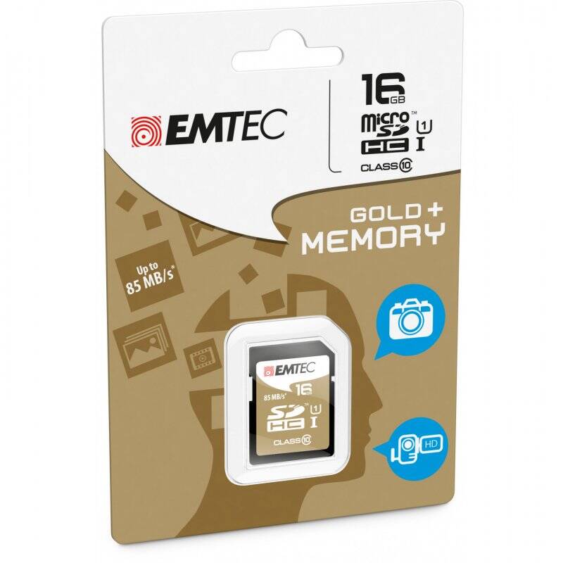 Emtec SDHC 16GB Class10 Gold + 16 Go Classe 10