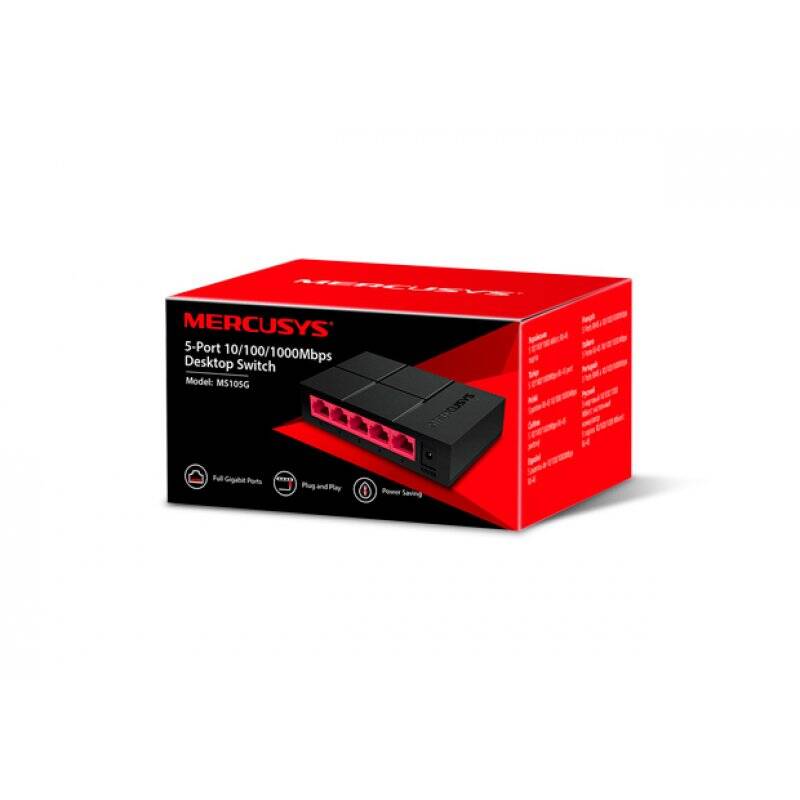 Switch réseau ethernet Gigabit Mercusys MS105G - 5 ports