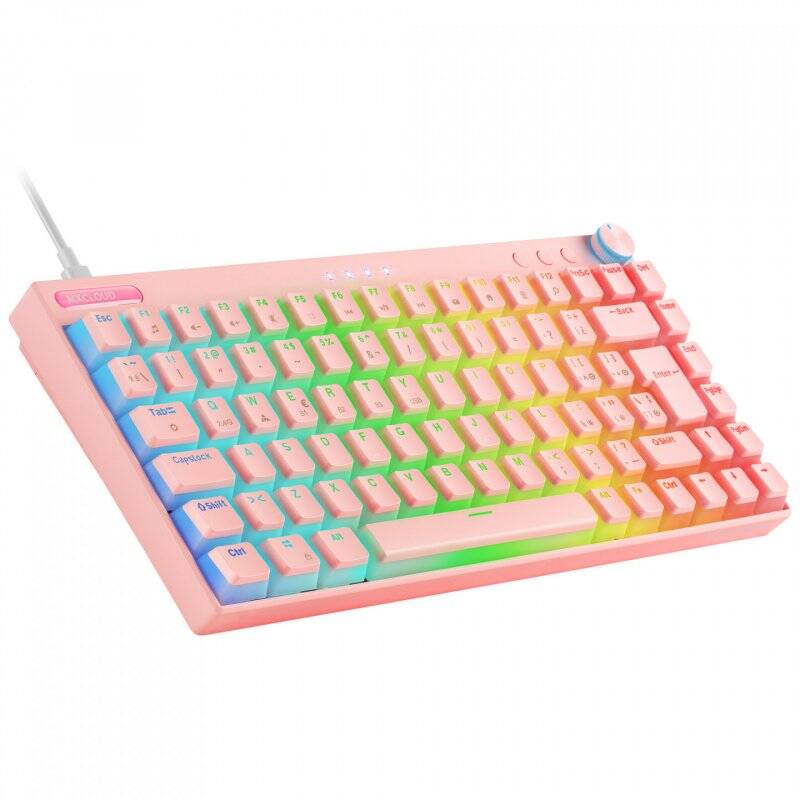 Clavier sans fil Bluetooth mécanique (Outemu SQ Pro Red) Mars Gaming MK Cloud RGB (Rose)