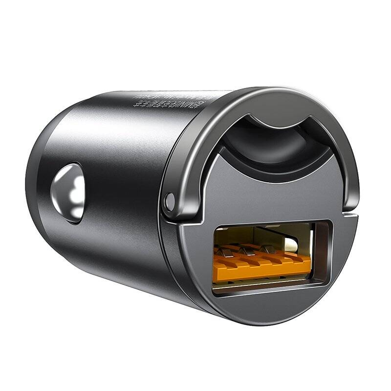 Baseus Car Charger Tiny Star Mini Quick Charge, U+Um 12/24V, 30W Gray (VCHX-A0G)