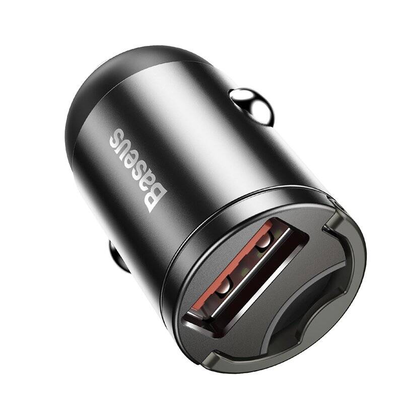 Baseus Car Charger Tiny Star Mini Quick Charge, U+Um 12/24V, 30W Gray (VCHX-A0G)