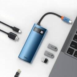 Baseus WKWG000003 station d'accueil Avec fil USB Type-C Bleu, Gris