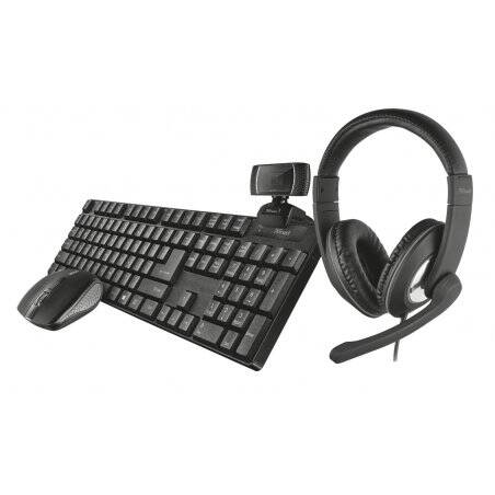 PACK 4 EN 1 QOBY HOMEOFFICE AVEC CLAVIER SOURIS CASQUE WEBCAM