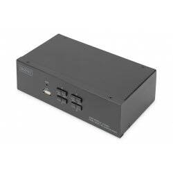 Digitus Commutateur KVM, 4 ports, Double affichage, 4K, DisplayPort