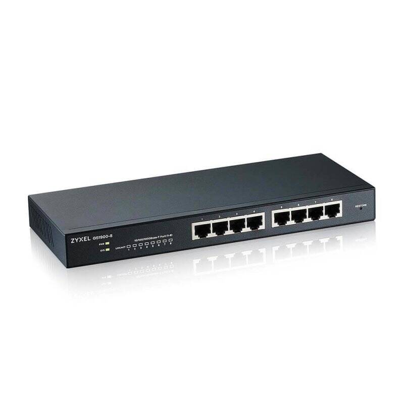 SWITCH SMART ADMINISTRABLE 8 PORTS GBPS RJ45 - NON RACKABLE