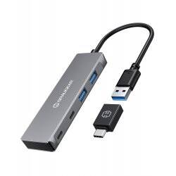 GRAUGEAR 4 Ports USB HUB 2xA+2xC to USB A/C