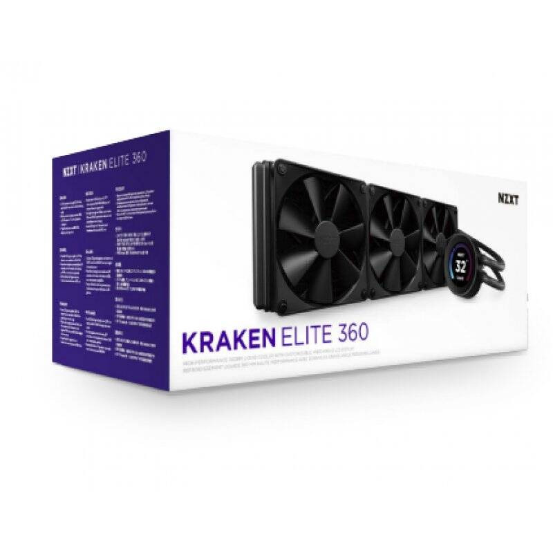 NZXT Kraken Elite 360 Processeur Refroidisseur de liquide tout-en-un 12 cm Noir 1 pièce(s)