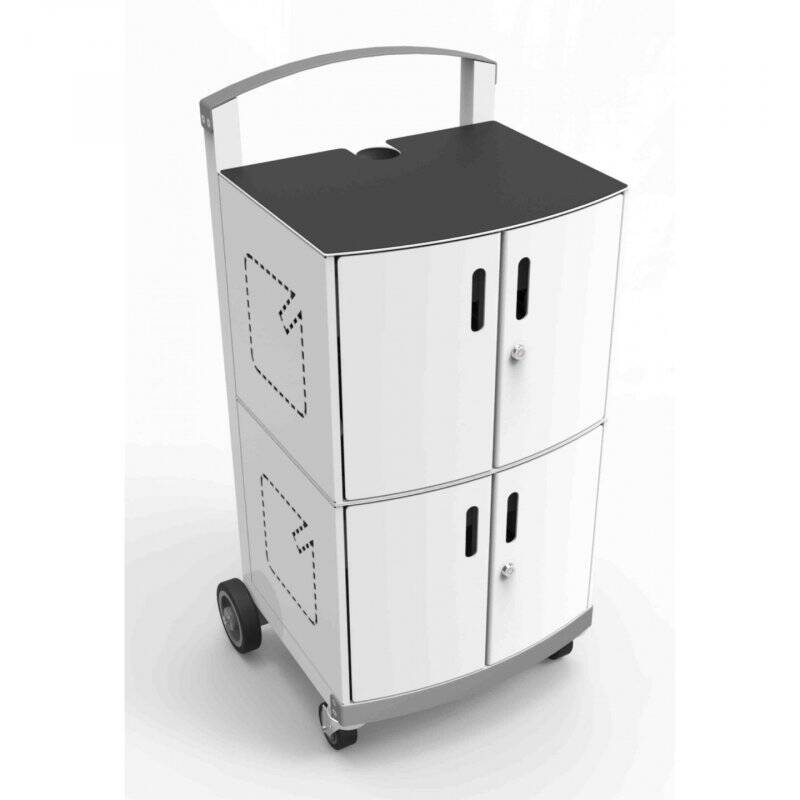 Compulocks CartiPad Duo Tablet/Laptop Charging Rolling Cart 32 Devices EU Power Plug