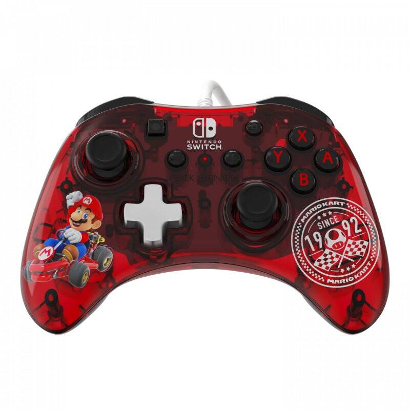 PDP Rock Candy: Mario Punch Rouge, Translucide USB Manette de jeu Analogique/Numérique Nintendo Switch, Nintendo Switch
