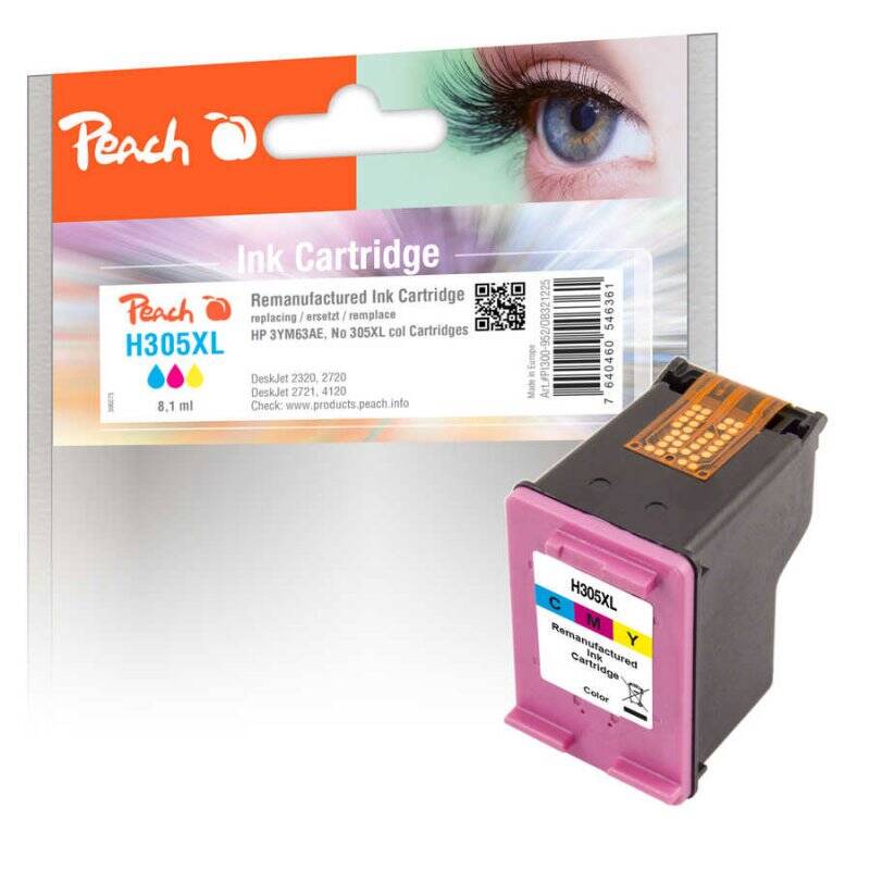 Peach H305XL ink cartridge 1 pc(s) Compatible High (XL) Yield Cyan, Magenta, Yellow