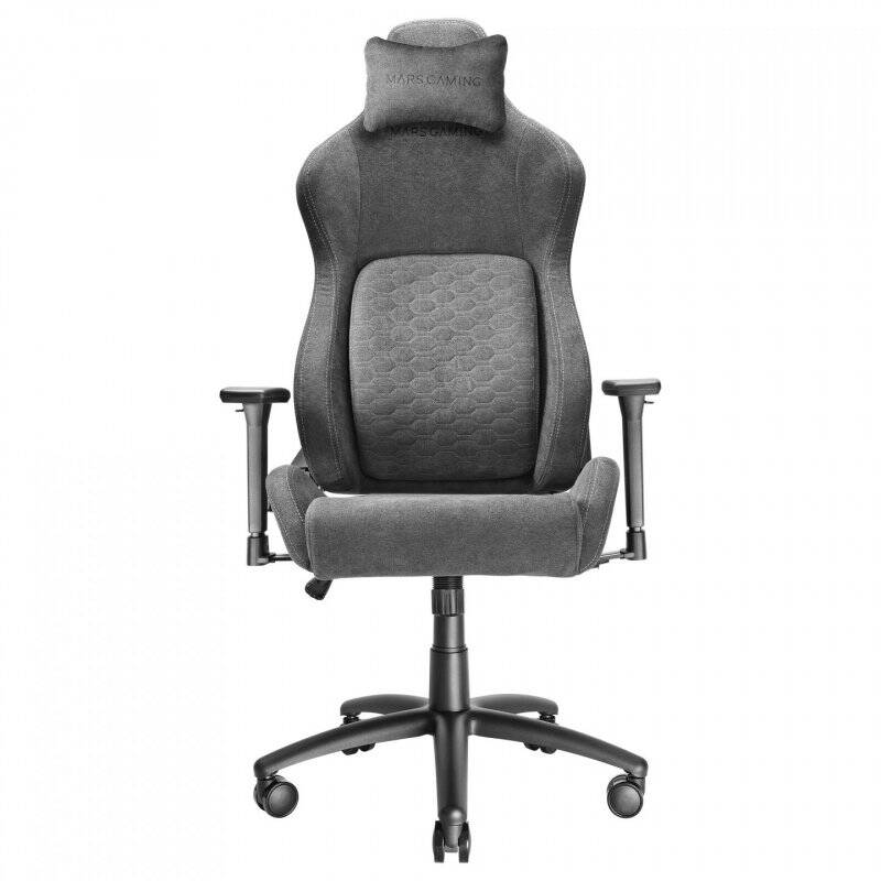 Mars Gaming MGC-ULTRA Grey Ergonomic Gaming Chair Ergofit Backrest 3D Armrests Lumbar Support + Cervical Cushion XL Cast