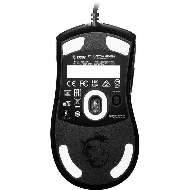 MSI CLUTCH GM31 LIGHTWEIGHT souris Droitier USB Type-A Optique 12000 DPI