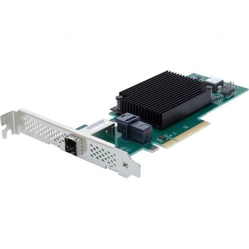 Overland-Tandberg 4-Port External, 4-Port Internal 12Gb SAS, SATA to x8 PCIe 4.0 Host Bus Adapter, Low Profile