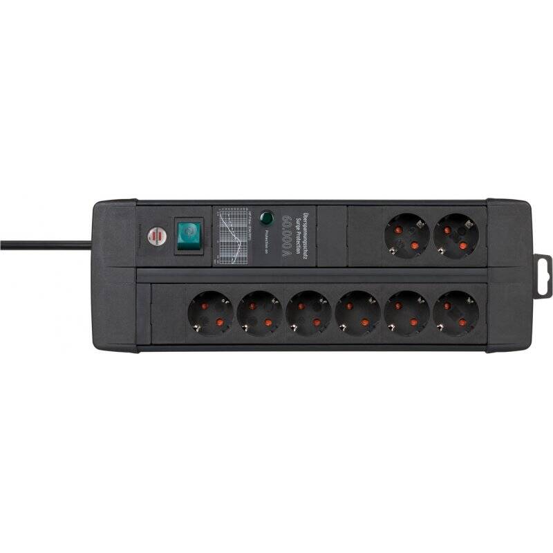 Brennenstuhl 1256000698 power extension 3 m 8 AC outlet(s) Indoor Black