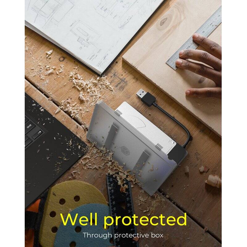 ICY BOX IB-AC603b-U3 HDD/SSD enclosure Anthracite, Black 2.5"