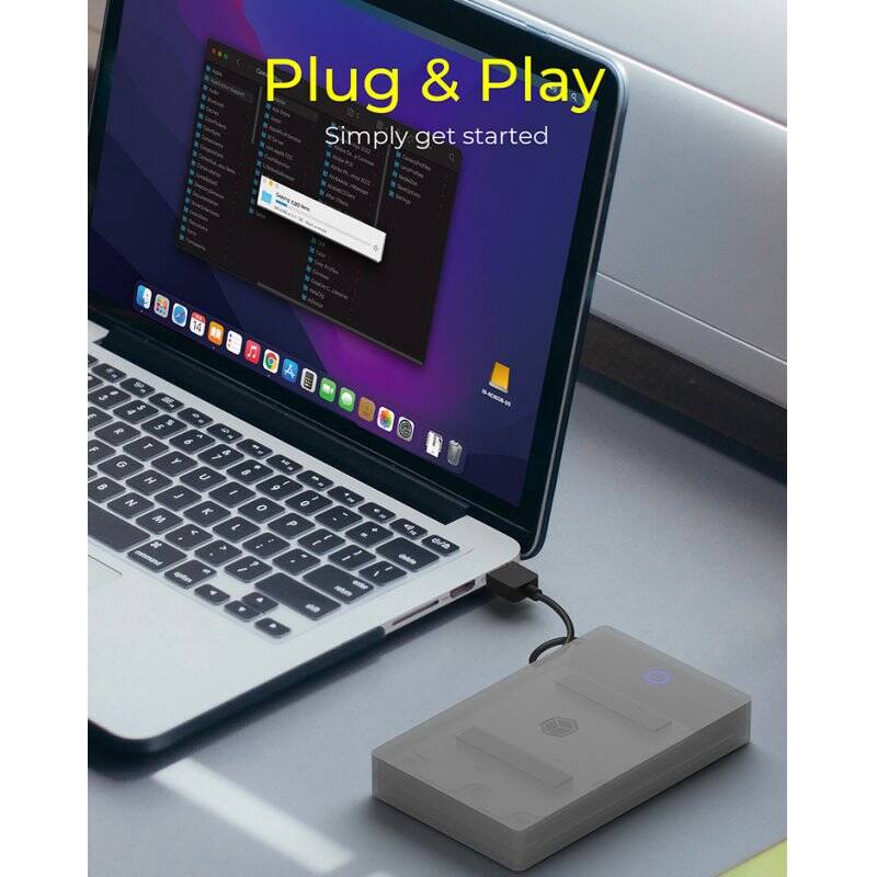 ICY BOX IB-AC603b-U3 HDD/SSD enclosure Anthracite, Black 2.5"