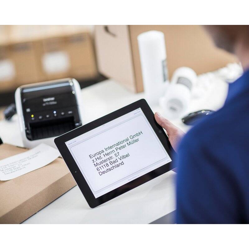 Brother QL-1110NWBC label printer Direct thermal 300 x 300 DPI 110 mm/sec Wired & Wireless DK Wi-Fi Bluetooth