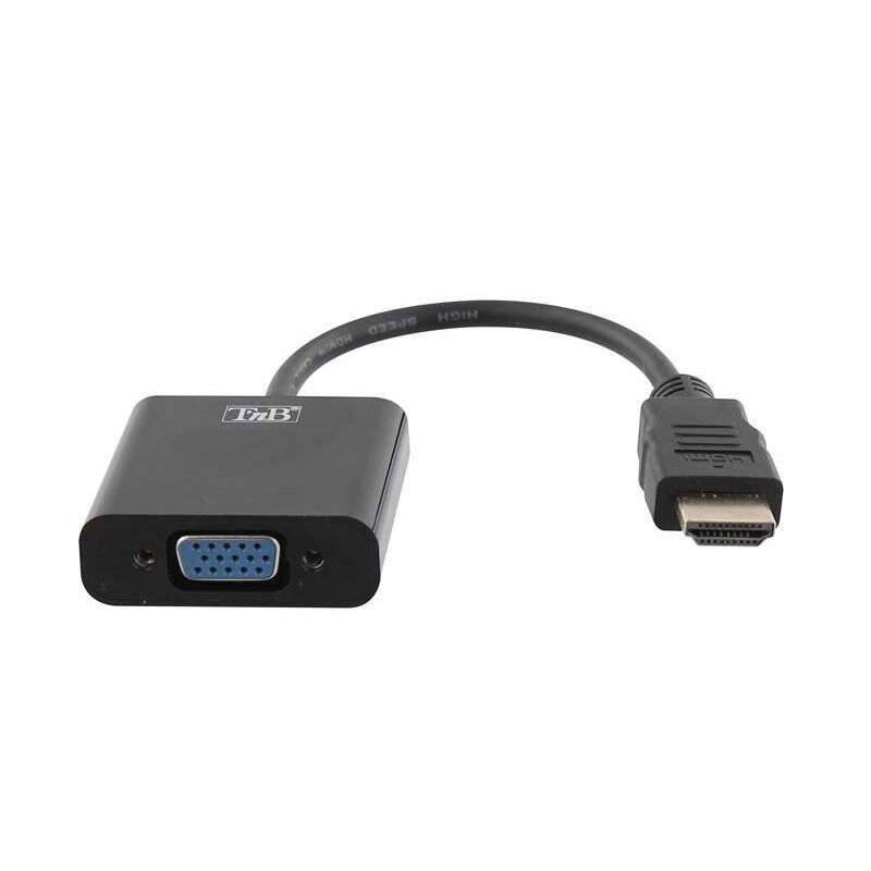 Convertisseur T'nB  HDMI mâle 1.2 vers VGA femelle (D-sub DE-15) 10cm (Noir)