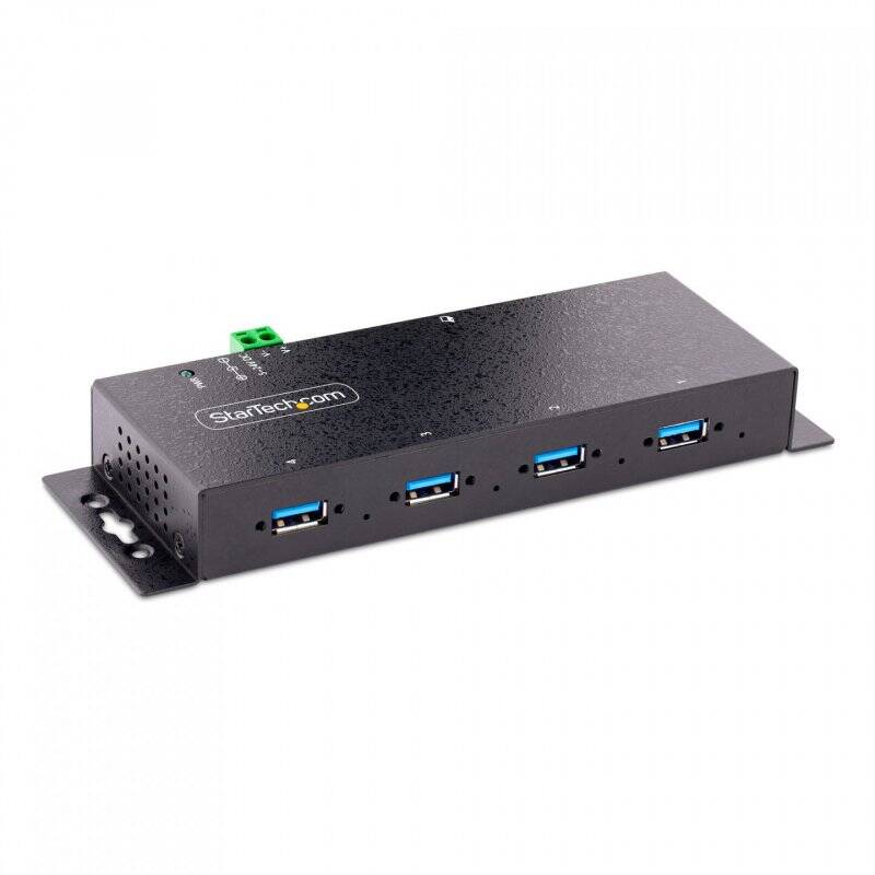 StarTech.com 4-Port Industrial USB 3.0 5Gbps Hub - Rugged USB Hub w/ ESD and Surge Protection - DIN/Wall/Desk Mountable 