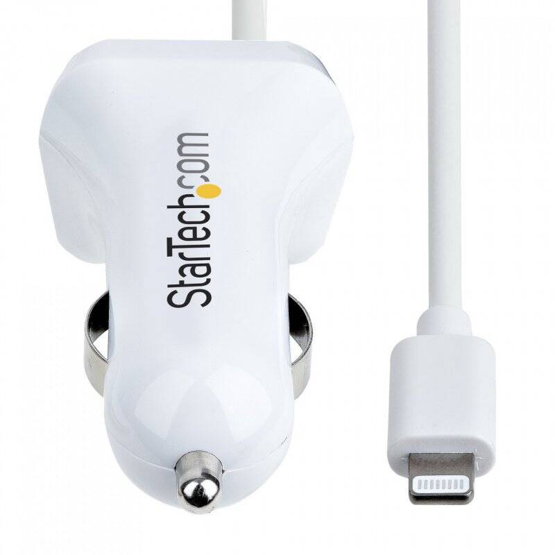 CHARGEUR VOITURE LIGHTNING AVE C CABLE SPIRALA DE 1M - BLANC