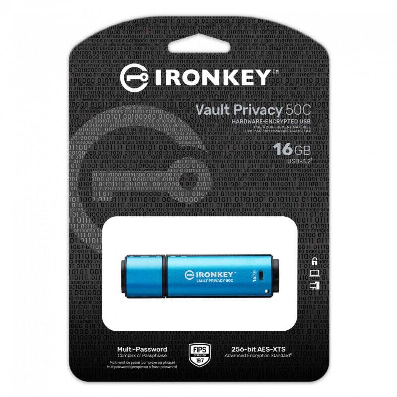 Stick Kingston IronKey VP50c  16GB USB-TypC secure