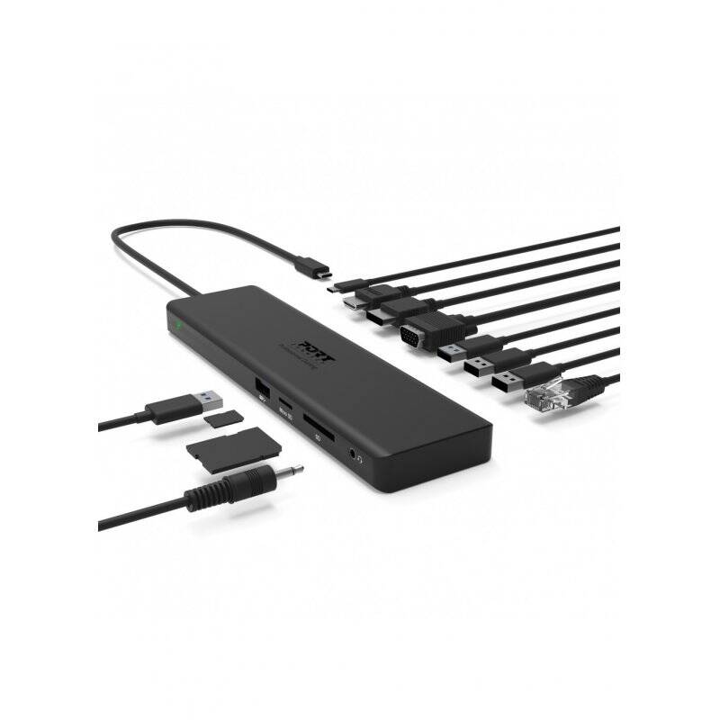 Port Designs 901906-W notebook dock/port replicator Wired USB 3.2 Gen 2 (3.1 Gen 2) Type-C Black