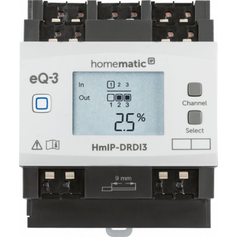 Homematic IP HMIP-DRDI3 Monté sur rail DIN Actionneur variateur 3 canaux